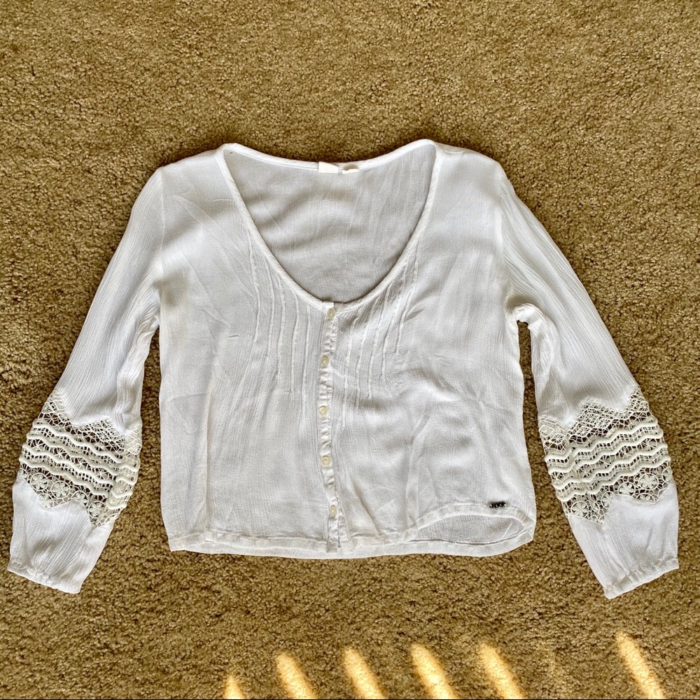 White Roxy Peasant Blouse